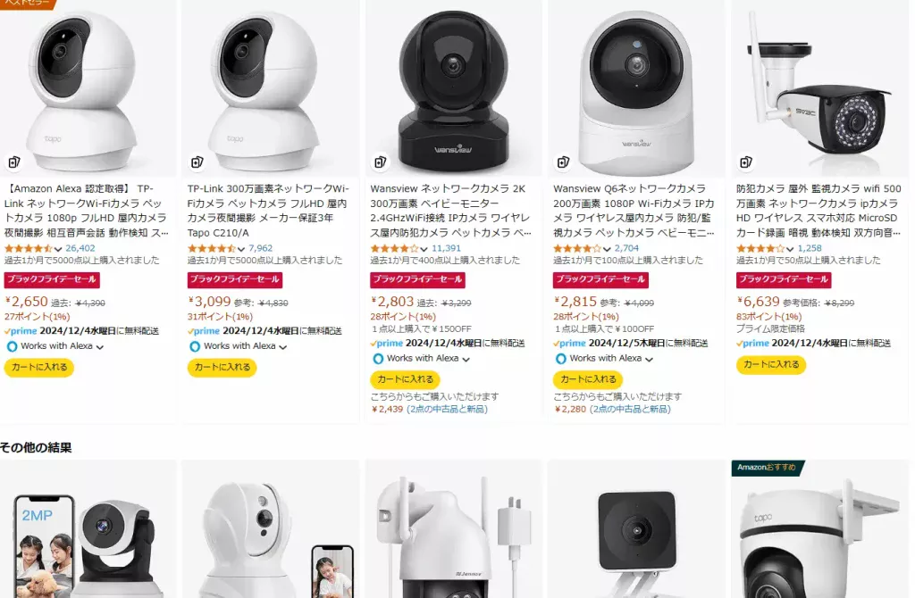 Amazon IPカメラ売筋