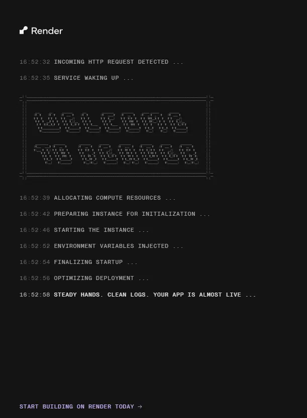 Renderウェイクアップ